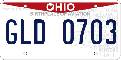 OH license plate GLD0703