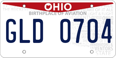 OH license plate GLD0704