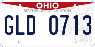 OH license plate GLD0713