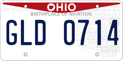 OH license plate GLD0714