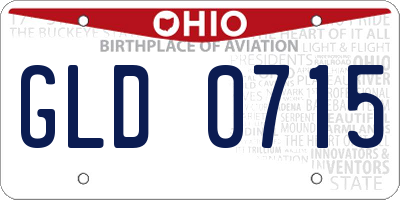 OH license plate GLD0715
