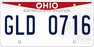 OH license plate GLD0716