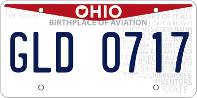OH license plate GLD0717