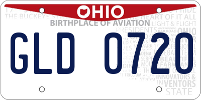 OH license plate GLD0720