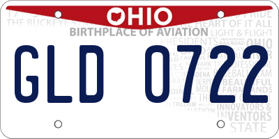 OH license plate GLD0722