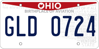 OH license plate GLD0724