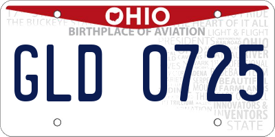 OH license plate GLD0725