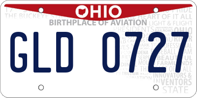 OH license plate GLD0727