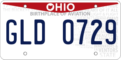 OH license plate GLD0729