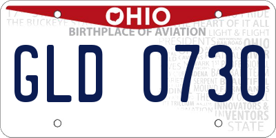 OH license plate GLD0730