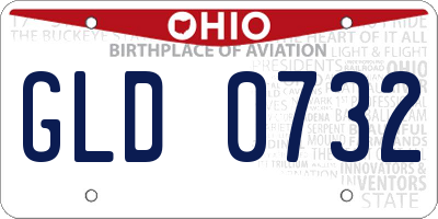 OH license plate GLD0732