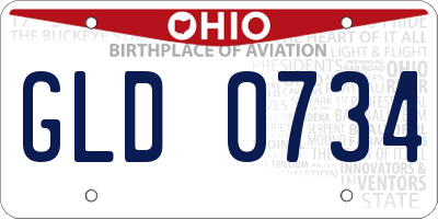OH license plate GLD0734