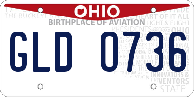 OH license plate GLD0736