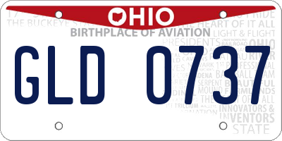 OH license plate GLD0737