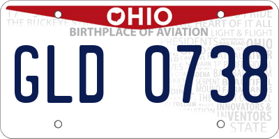 OH license plate GLD0738