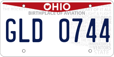 OH license plate GLD0744