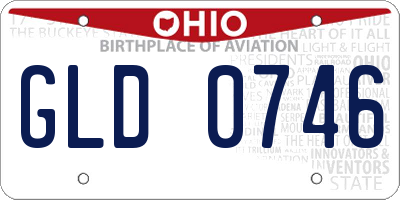 OH license plate GLD0746