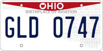 OH license plate GLD0747