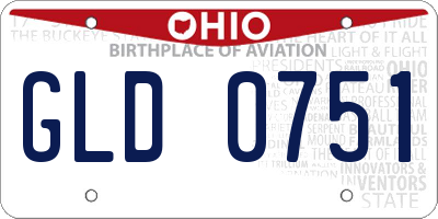 OH license plate GLD0751
