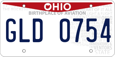 OH license plate GLD0754