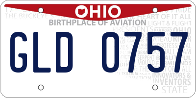 OH license plate GLD0757
