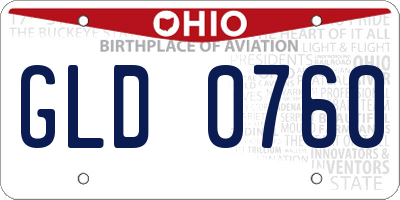 OH license plate GLD0760