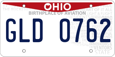 OH license plate GLD0762