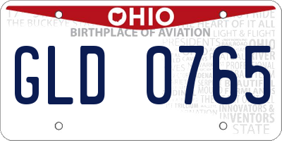 OH license plate GLD0765