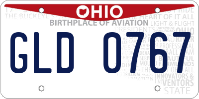 OH license plate GLD0767