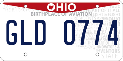OH license plate GLD0774