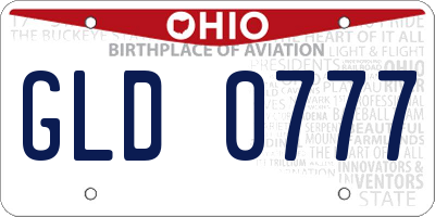OH license plate GLD0777