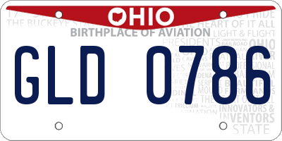 OH license plate GLD0786
