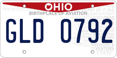 OH license plate GLD0792