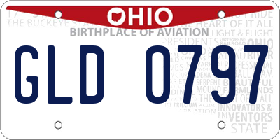 OH license plate GLD0797