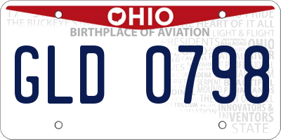 OH license plate GLD0798