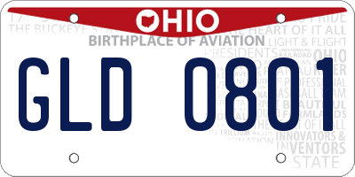 OH license plate GLD0801