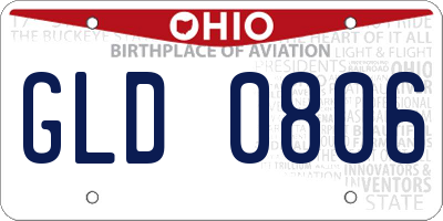 OH license plate GLD0806