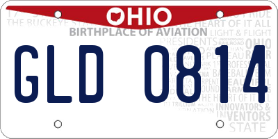 OH license plate GLD0814
