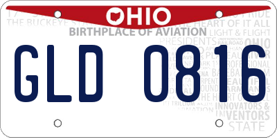 OH license plate GLD0816