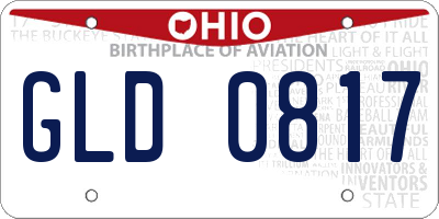 OH license plate GLD0817
