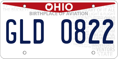 OH license plate GLD0822