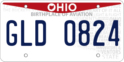OH license plate GLD0824