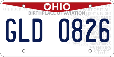 OH license plate GLD0826