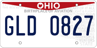 OH license plate GLD0827