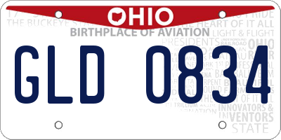 OH license plate GLD0834
