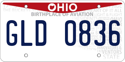 OH license plate GLD0836