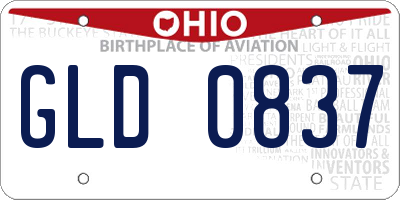 OH license plate GLD0837