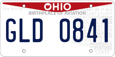 OH license plate GLD0841