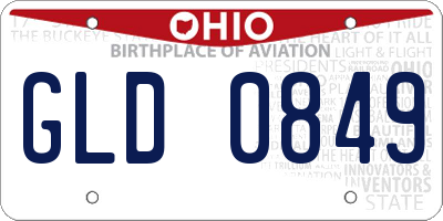 OH license plate GLD0849