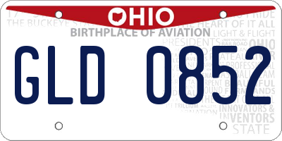OH license plate GLD0852
